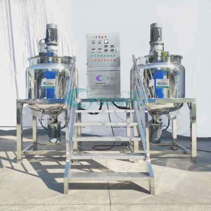 带搅拌器的均质机搅拌罐，用于制造液体肥皂、洗发水、润肤露和凝胶反应釜搅拌机