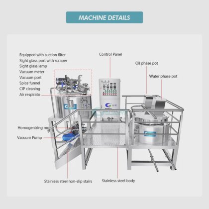 マヨネーズを作るためのマシンを作るマヨネーズ 真空乳化機 ホモジナイジングミキサー 化粧品クリーム 歯磨き粉
