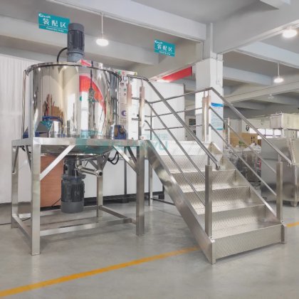 牙膏制造厂带加热冷却功能的洗衣液罐 真空乳化搅拌锅