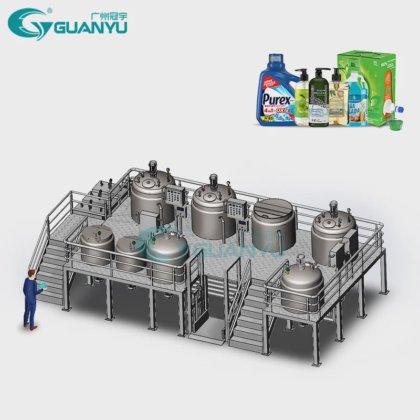 定制工业化妆品糊状液体肥皂生产线均质机搅拌罐 PLC 控制搅拌反应器