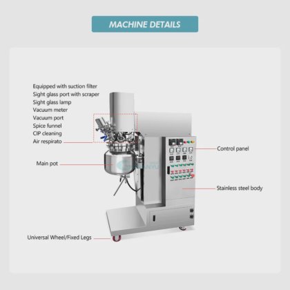 10 升肥皂机搅拌器工业罐搅拌器化学反应器真空乳化搅拌器