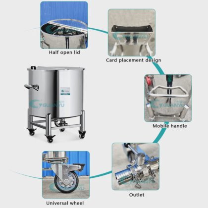 台所のためのステンレス鋼の貯蔵容器 工場価格の衛生食糧液体の貯蔵容器 カスタマイズされたドラムはステンレス鋼の貯蔵タンクをジャケットで覆いました