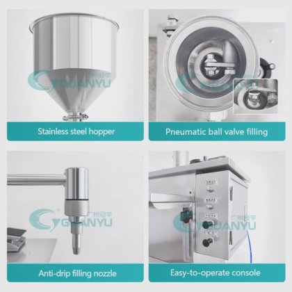 クリームチューブ充填機 空気圧ハニーペーストクリーム軟膏ローション半自動ペースト液体充填機メーカー｜GUANYU