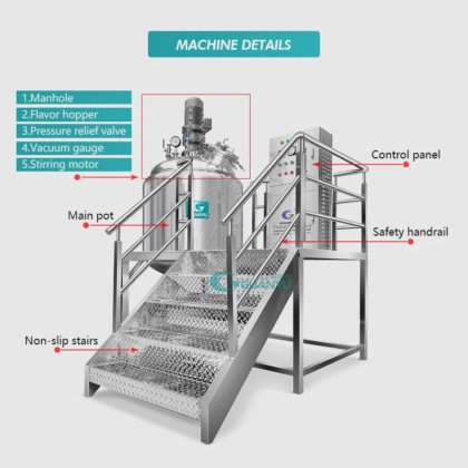 液体石鹸作り装置ベスト均質混合タンク真空加熱石鹸作りマシン液体化粧品クリームミキサー会社 - GUANYU