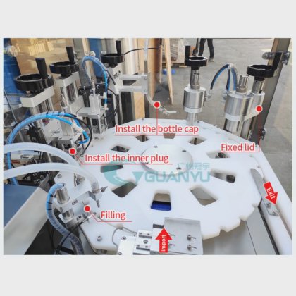 最高の液体充填機自動ローション液体洗剤ピストン充填キャッピングマシン会社 - 関羽