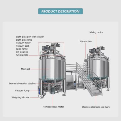 油墨搅拌器搅拌罐搅拌油脂化妆品膏制造洗发水机反应器罐搅拌器搅拌器
