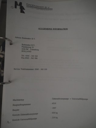 Rademaker B.V. Vulmachines