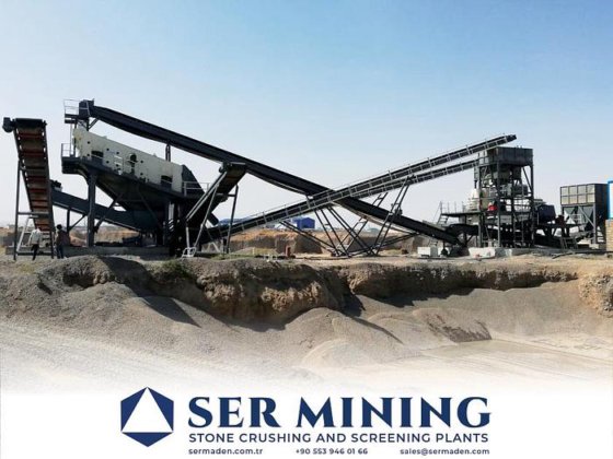 垂直シャフト破砕機を備えた固定式破砕・選別・砂洗浄プラント