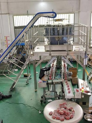 全自动樱桃番茄蓝莓称重灌装生产线蛤壳桶包装机