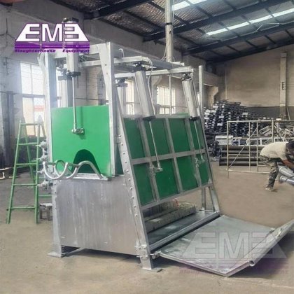 活牛固定箱 屠宰场 用于屠宰肉牛的气动翻板箱，大型清真屠宰固定箱