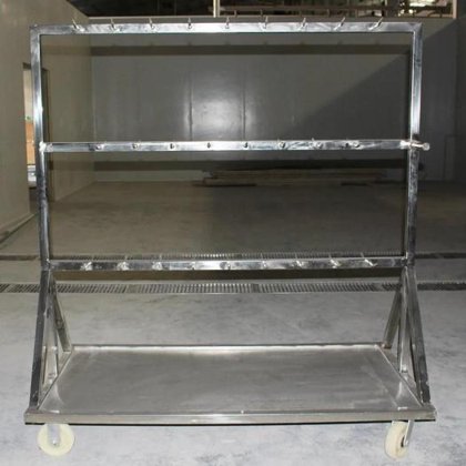 用于屠宰场的耐用红色内脏/头转移车 猪/牛/绵羊/山羊屠宰设备