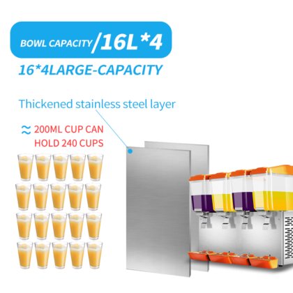 果汁分配器 4 罐商用冷藏果汁机 JD416SD 的不同颜色选项