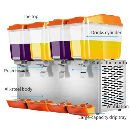 果汁分配器 4 罐商用冷藏果汁机 JD416SD 的不同颜色选项