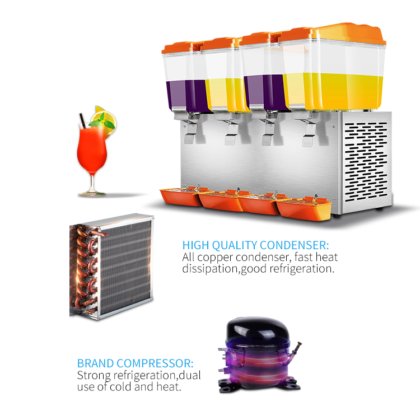 果汁分配器 4 罐商用冷藏果汁机 JD416SD 的不同颜色选项