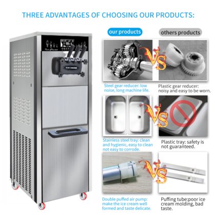 不锈钢软冰淇淋机 26L/H 彩色 MK-C26