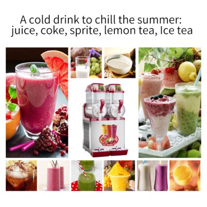 双罐不锈钢冰沙机 MK-SM212-红色