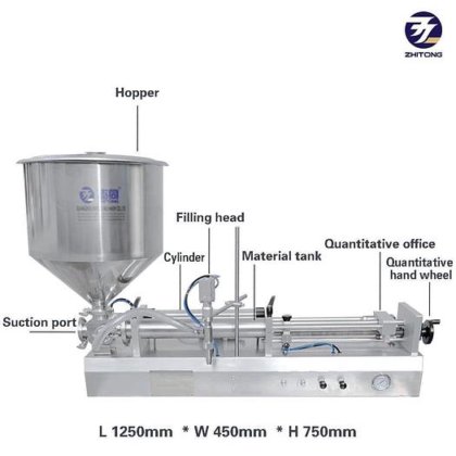 智通小型半自动自清洗卧式气动液体灌装机 水瓶洗涤剂工厂定制