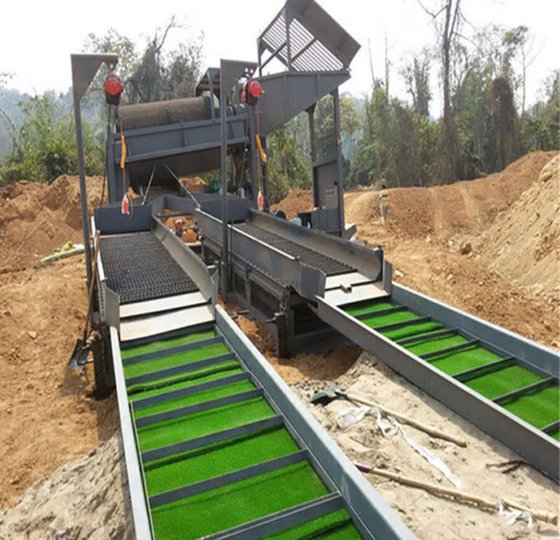 回転式トロンメル スクリーンの水門箱が付いている専門モデル GTS20 沖積金の洗濯機