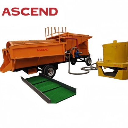 中国製Ascend 50 オーストリアの砂金回収用60トン/時容量金トロンメル洗浄プラント