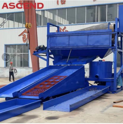 80TPH 移動式金洗浄プラント(トロンメルスクリーン付き)Knelson 金遠心濃縮機および水門シュート