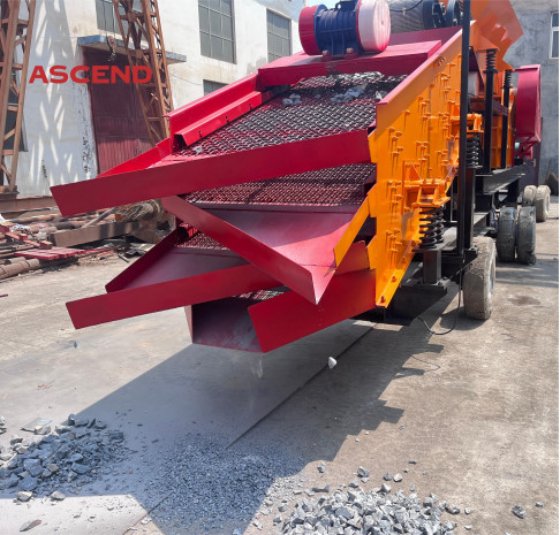 大理石の砂利の石灰岩の粉砕のために運転されるディーゼルによる車輪そしてトレーラーが付いている移動式顎粉砕機