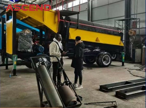 金処理プラント 100-200 TPH 金洗浄プラント（トロンメルスクリーンとスルースボックスを含む）