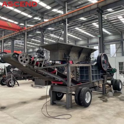 第一次コンクリートの石の移動式石つぶて電動機の小型石の顎粉砕機の粉砕植物