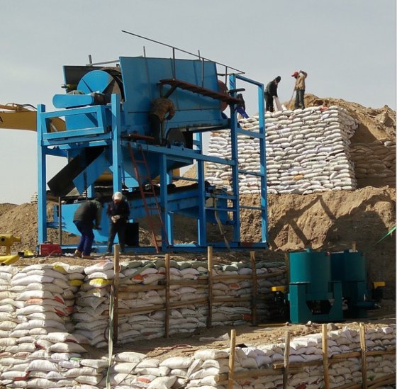 プレーサー金鉱石黒砂振動濃縮トロンメル金洗浄プラント