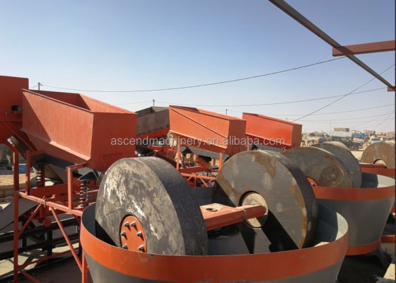 ぬれた鍋の製造所の金のフライス盤の石造りの石の石の金鉱石の粉砕機粉砕 1500