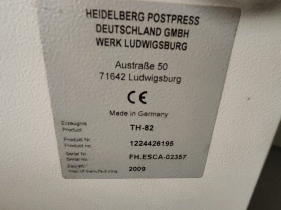 2009 Heidelberg Stahlfolder TH-82