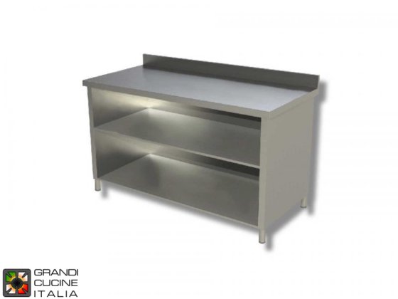 Armoire de travail en inox ECO 14x6 ouverte sans dosseret