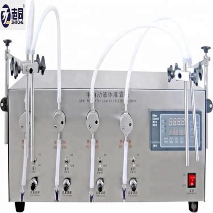 智通 1/2/4/6 头半自动灌装机 水瓶液体洗涤剂精油香水工厂定制