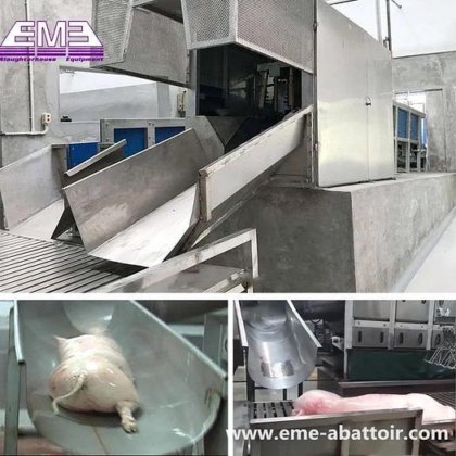 生猪屠宰线设备 用于屠宰场的烫毛螺旋式猪毛脱毛机滑动槽