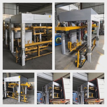 ブロックレンガ舗装機械ライン用パレット供給機