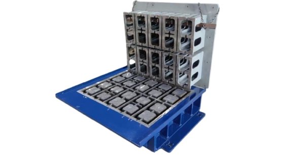 Block making machine with batching