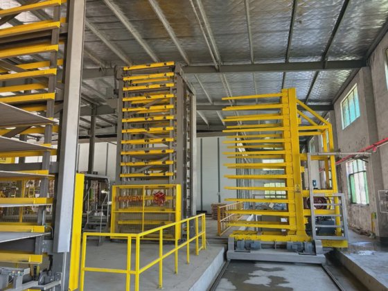 Block making machine with batching