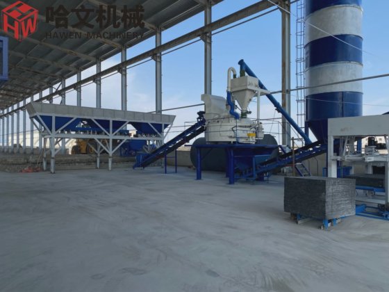 Block making machine with batching