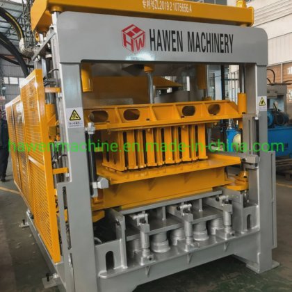 自動テーブル振動油圧プレスコンクリートハロウディスカーブストーン舗装ブロック自動レンガ製造機メキシコで