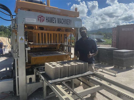Block making machine with batching