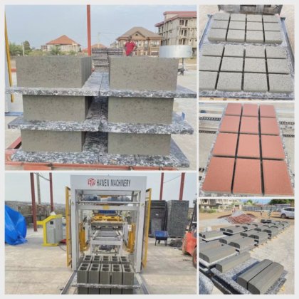 ハードスケープ用セメントと骨材混合コンクリート舗装機械