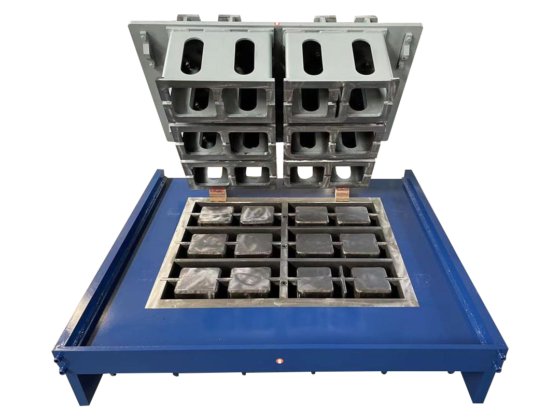 Block making machine with batching