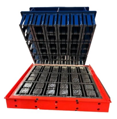 Block making machine with batching