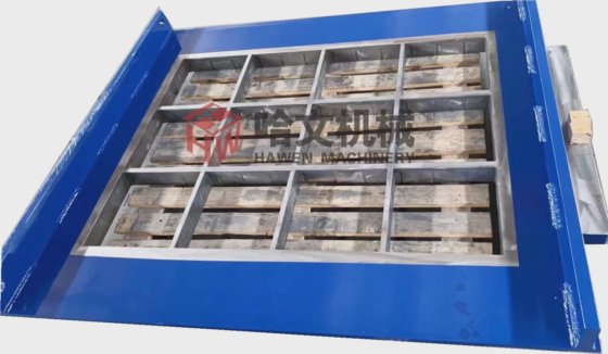 コンクリート舗装型の鋳造を行う固定式ブロック製造機用