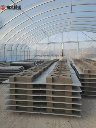 高生産能力効率自動振動コンクリート中空ブロック油圧セメントブロックミキサー縁石製造機アルジェリアで