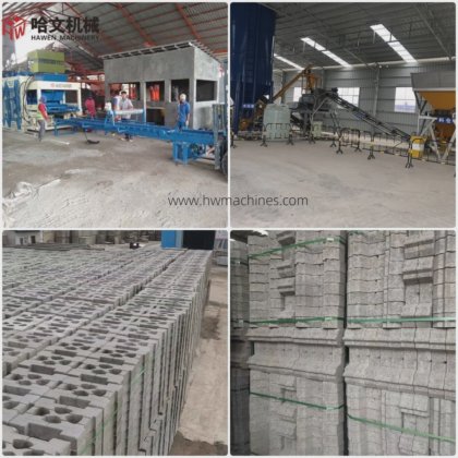 高生産能力効率自動振動コンクリート中空ブロック油圧セメントブロックミキサー縁石製造機アルジェリアで