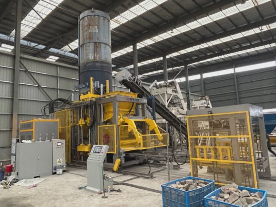 Block making machine with batching