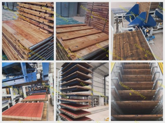 コンクリートブロック、レンガ、パバー製造機用の木製パレットプレートボード