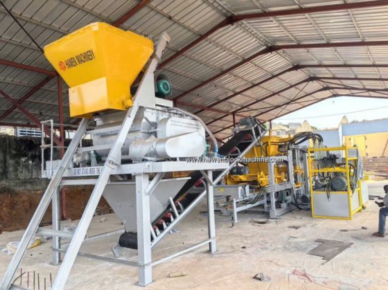 Block making machine with batching