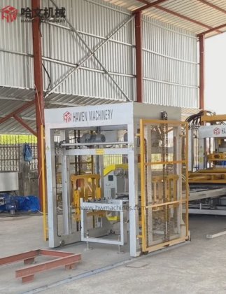 完全自動環境厳格先進技術舗装レンガカーブストーンブロック製造機 ガーナにて