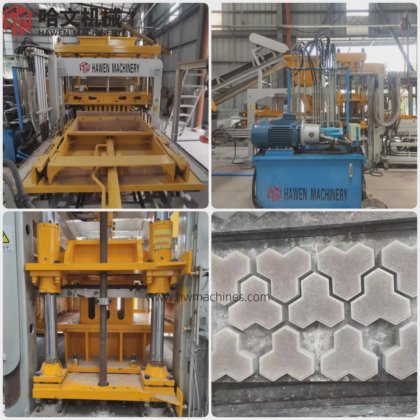 完全自動環境厳格先進技術舗装レンガカーブストーンブロック製造機 ガーナにて